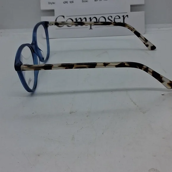 NWT Rxable Composer CPE105 Blue Glitter Tortoise Eyeglass Frames display picture 1